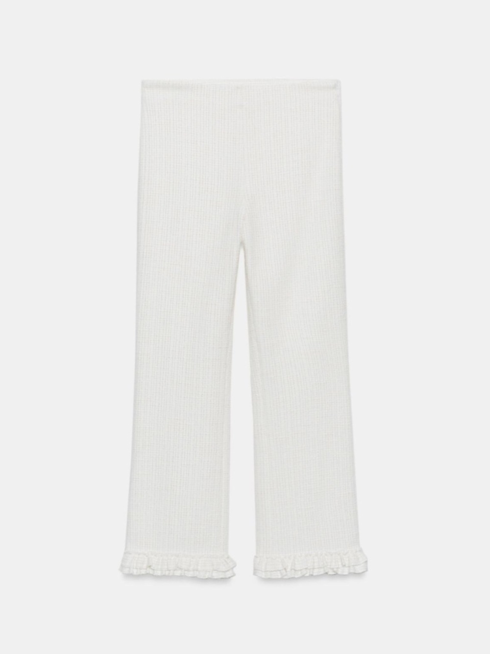 Zara Mini Flare Ruffled Pants White - Picture 2 of 6